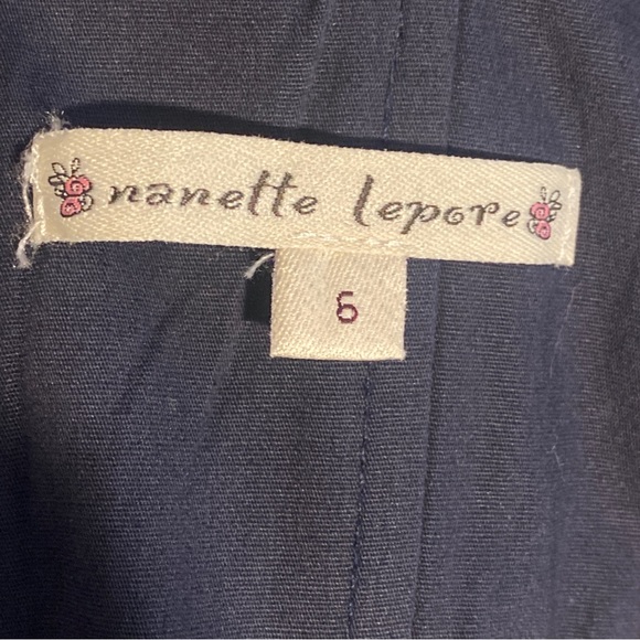 Y2K Nanette Lepore Embroidered Sundress Navy & White in size 6 - Picture 4 of 10